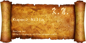 Kupecz Nilla névjegykártya